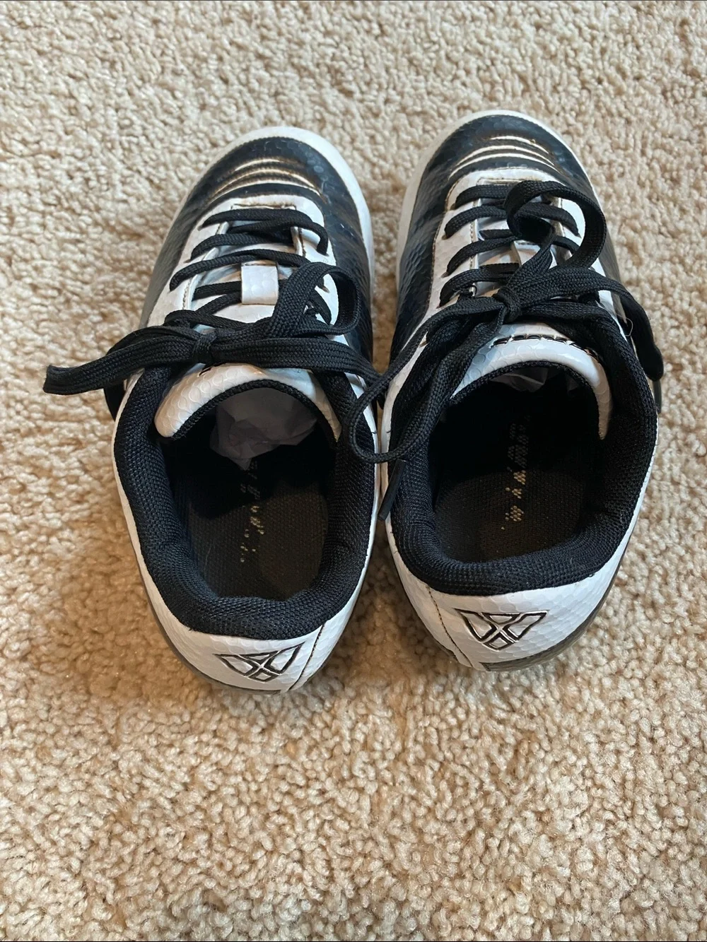 Kids Black and White Soccer Cleats